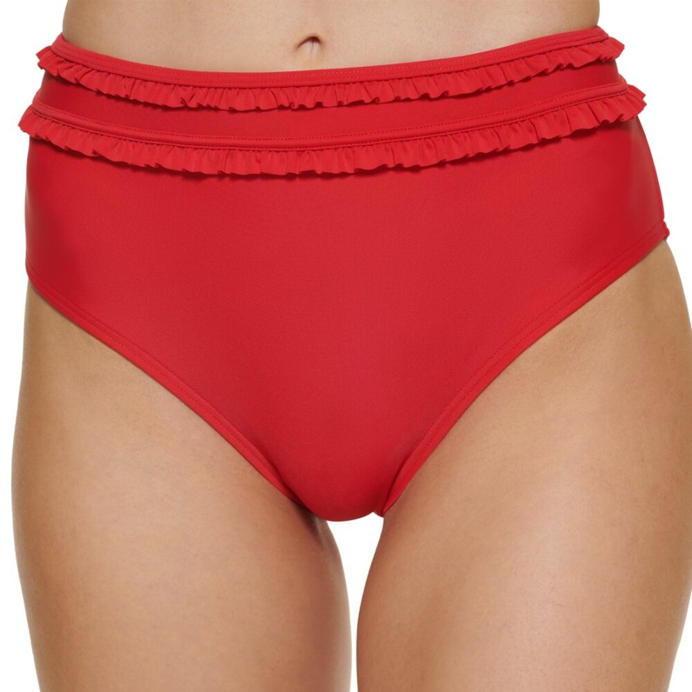 Tommy Hilfiger Ruffled High-Waist Bikini Bottoms - Picture 1 of 9